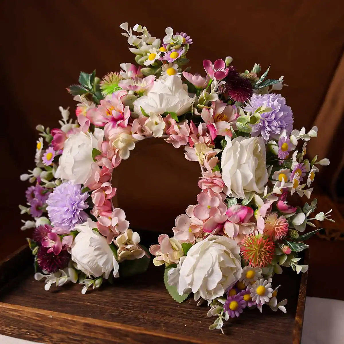 Elegant Floral Crown Headband for Women and Girls - Perfect Wedding and Festival Accessory