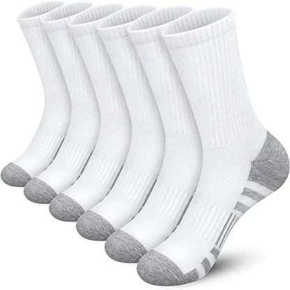 3 Pairs Men's Outdoor Gym Socks Comfortable Ground-Gripping EU 40-45 6 Pairs White
