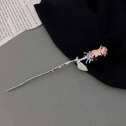 Elegant Vintage Rose Metal Hair Sticks with Sword and Snake Design for Women