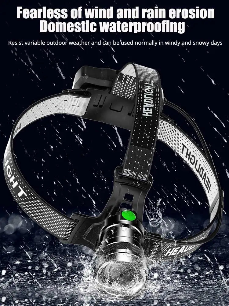 1000000LM 800W LED Powerful Headlamp USB Rechargeable Head Flashlight XHP360