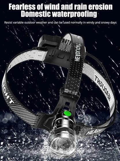 1000000LM 800W LED Powerful Headlamp USB Rechargeable Head Flashlight XHP360