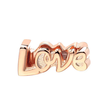 925 Silver Exquisite Moon Heart Letter Flat Clip Beads for European DIY Bracelet