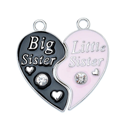 Sweet Heart Rainbow Butterfly Best Friend Charms for DIY Necklace Jewelry Making