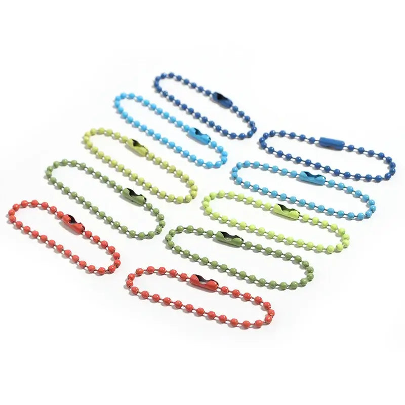 100Pcs Lot 10Cm Iron Colorful Ball Bead Chain for DIY Jewelry Making