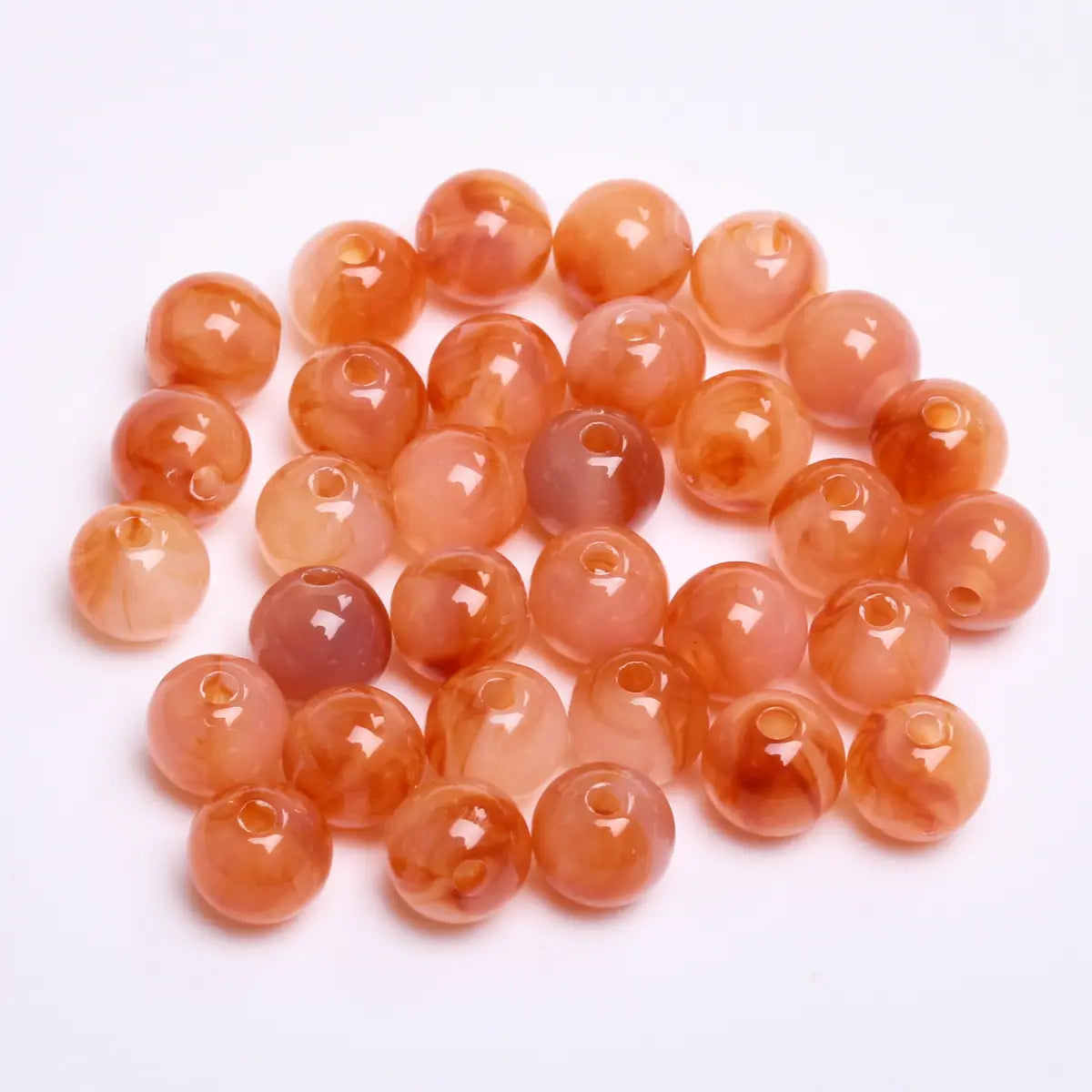 Fashion Round Resin Beads 8mm Imitation Jade for Jewelry Making 50 Pcs
