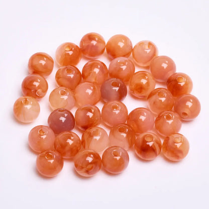 Fashion Round Resin Beads 8mm Imitation Jade for Jewelry Making 50 Pcs
