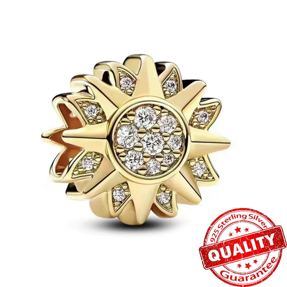 Luxury Sterling Silver Moon Sun Charm for Bracelets and Necklaces
