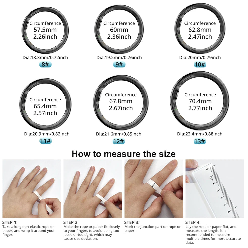 2024 COLMI R09 Smart Ring for Men and Women with Health Sleep and Skin Temperature Monitoring 60 Days Battery Life Charging Case Included