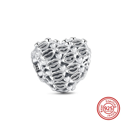 Silver Animal Hearts Infinity Crown Bead Charms Bracelet for Women 925 Sterling Silver Jewelry Y407