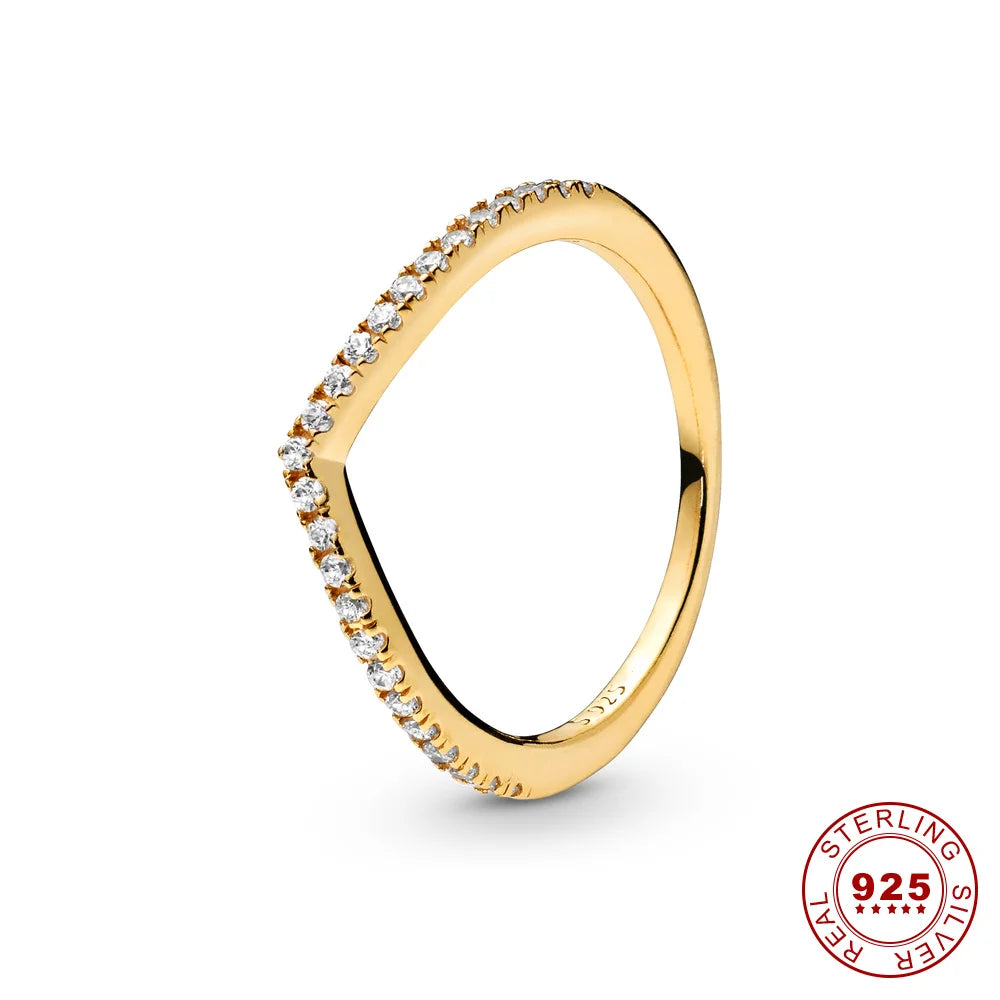 Crown 925 Sterling Silver Stackable Ring with Shiny Rose Gold Zircon for Women Perfect for Weddings and Parties PAR318