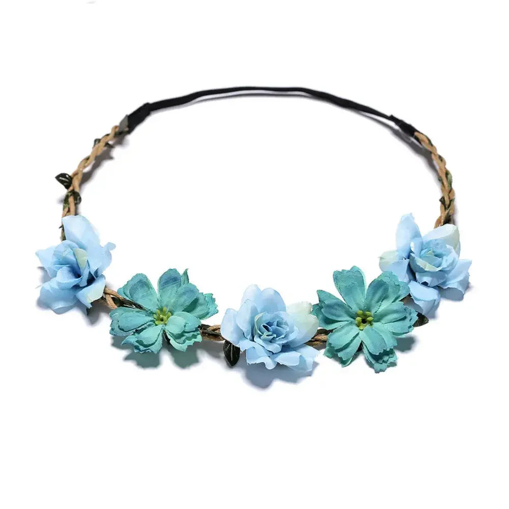 Elegant Floral Wedding Headband Wreath for Women - Bride Flower Crown Party Hair Accessory