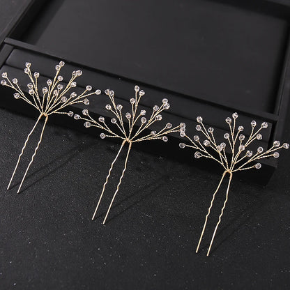 Elegant Crystal Pearl Rhinestone Hairpins for Women Bridal Party Accessories
