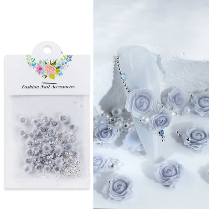 Resin Filler Rose Mixed Pearl Art Decorations for DIY Jewelry Making and Craft Projects