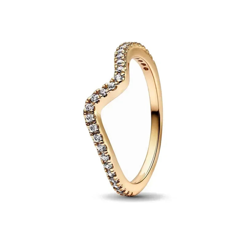 Original 925 Sterling Silver Heart Crown Bow Moon Shell Colorful Crystal Ring for Women Fine Jewelry Gift XR185
