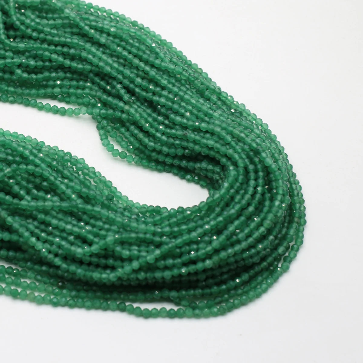 Green Agate Faceted Spacer Beads for DIY Jewelry Making - Necklace and Bracelet Accessories 38cm