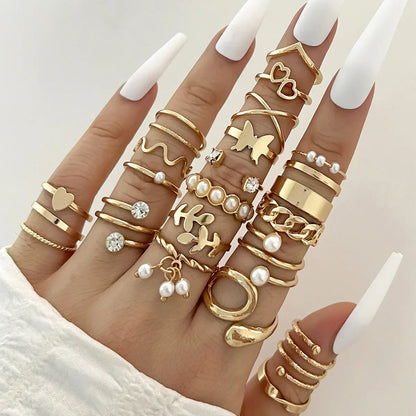 Silver Geometric Knuckle Rings Set for Women with Eye Cross Sun Moon Leaf Charms Boho Jewelry