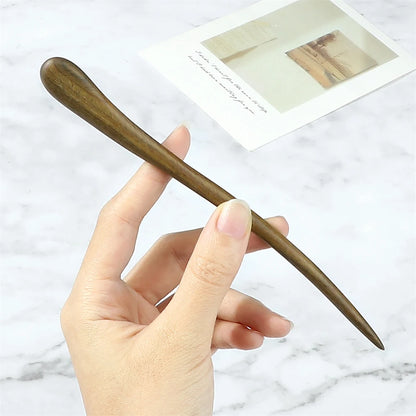 Elegant Green Sandalwood Chinese Vintage Hairpins Set for Women