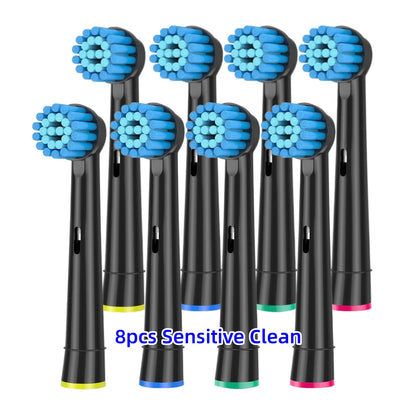 Toothbrush Replacement Heads Refill for Oral B Electric Toothbrush Pro1000 Pro 3000 Pro5000 Pro7000 Vitality Floss Action - 16 Pack 8 Sensitive