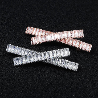 Elegant Cubic Zirconia Leaf Hair Clips for Bridal and Wedding Style