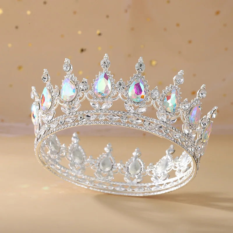 Elegant Royal Pink Crystal Bridal Tiara Crown for Weddings and Pageants