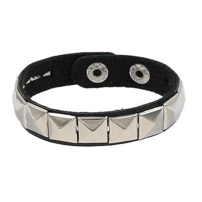 Gothic Punk Cat Heart Leather Bracelet For Women And Men