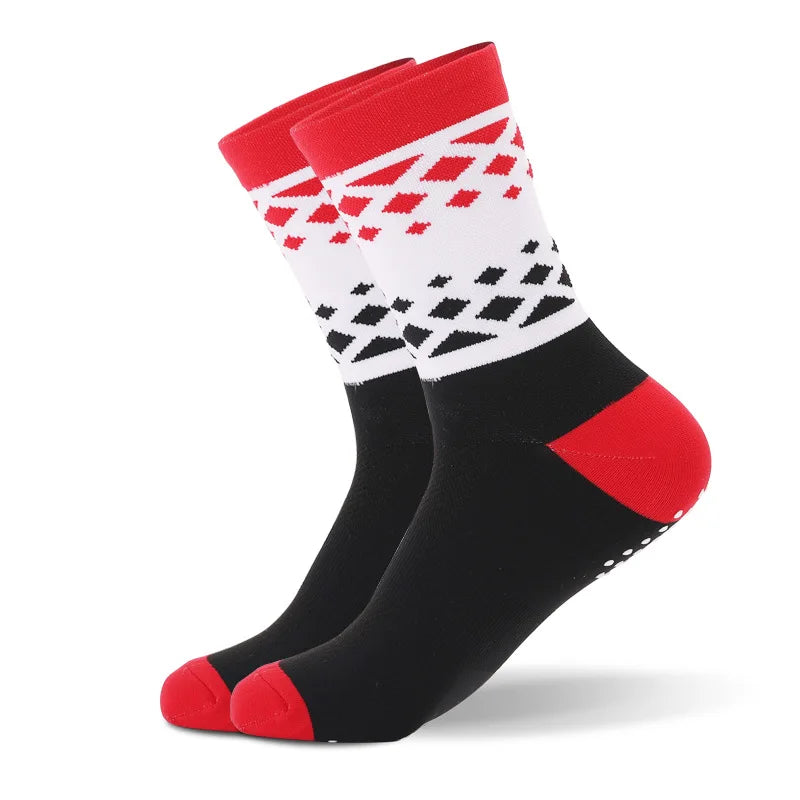 Breathable Anti Skid Mid Calf Sport Socks For Cycling