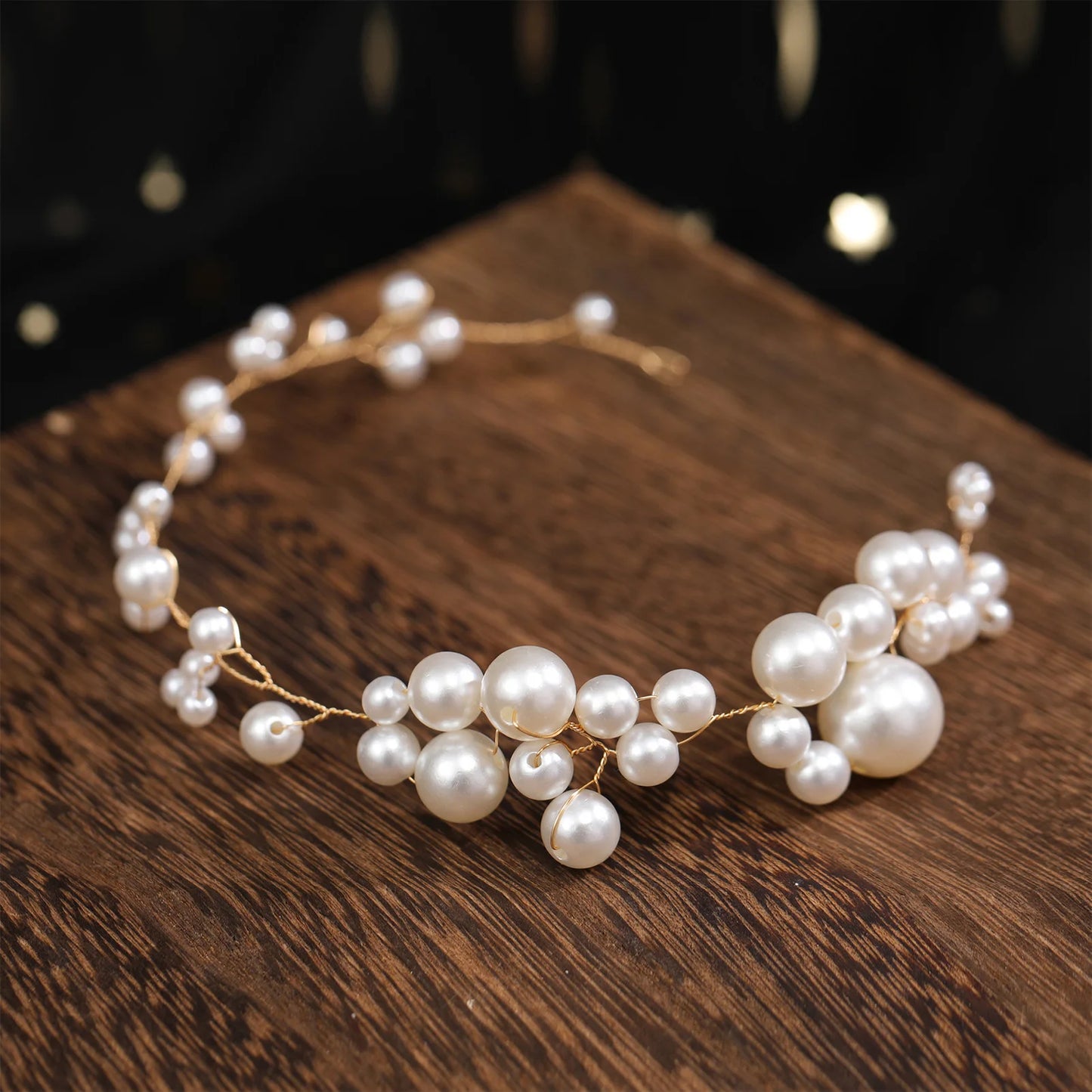 Handmade Crystal Pearl Flower Tiara for Women and Girls - Elegant Bohemian Wedding Hair Accessory