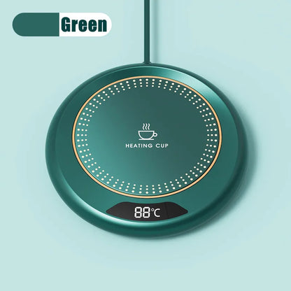 1PC Thermostatic Heating Coaster USB Home Heating Coaster 3-Speed Adjustment 55 Degrees Temperature green