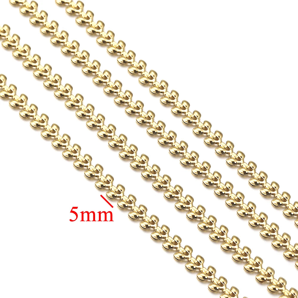 Gold Plated Stainless Steel Chain for DIY Jewelry Crafting Necklace Bracelet Anklet 1 Meter