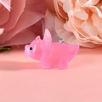 Luminous 3D Dinosaur Charms Resin Pendants for DIY Jewelry Making