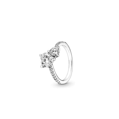 925 Sterling Silver Heart Zircon Ring for Women - Elegant European Wedding Jewelry P1094