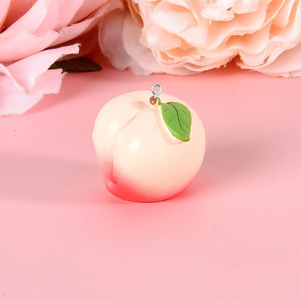 10 Piece 3D Simulated Fruit Flat Back Charms for DIY Jewelry Earrings Bracelets and Hairpins