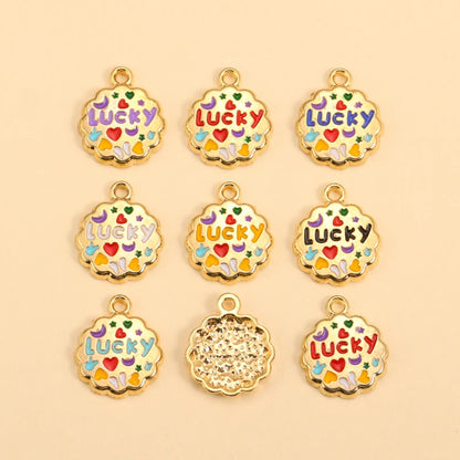 Gold-Plated Enamel Letter Charms Set for DIY Jewelry and Accessories