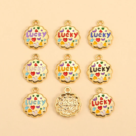 Gold-Plated Enamel Letter Charms Set for DIY Jewelry and Accessories