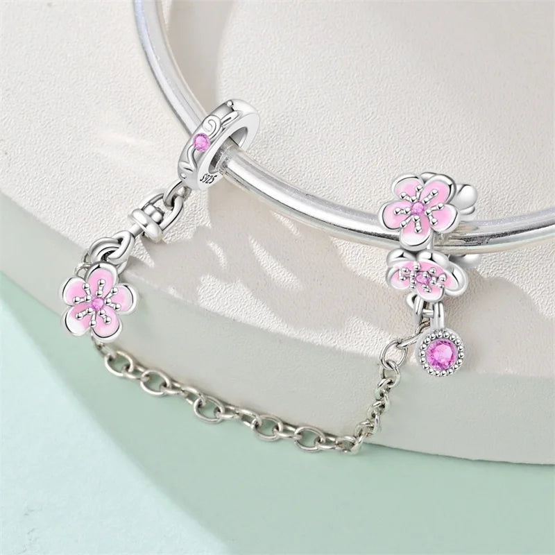 Genuine 925 Sterling Silver Heart Charm Bead for Mother's Day Bracelet Gift