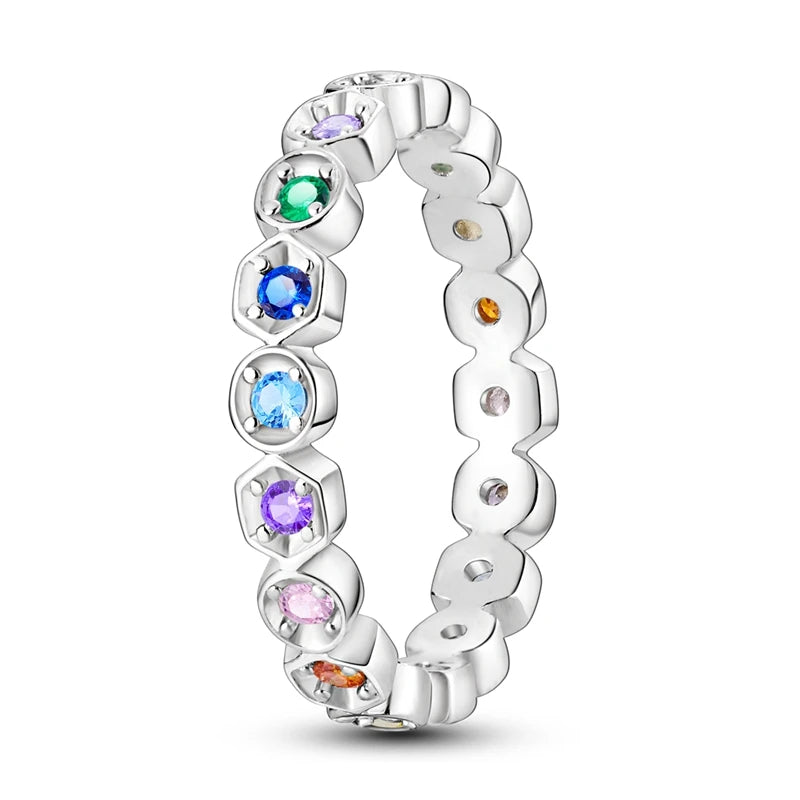 Silver Plated Luxury Stackable Ring with Real Infinite Flower Daisy Design for Women's Engagement and Wedding Parties PTR055