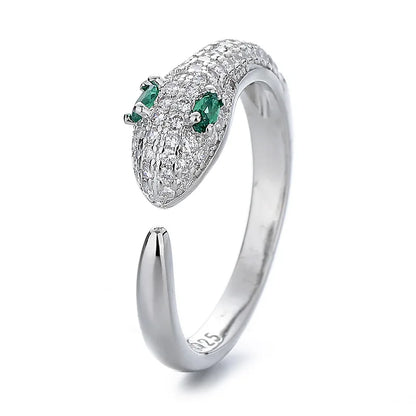 Elegant 925 Sterling Silver Heart Zircon Adjustable Ring for Women