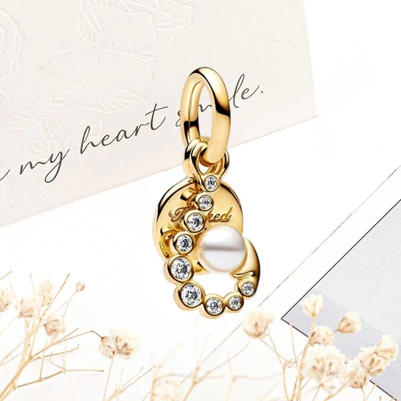 Sparkling Gold Safety Chain Infinity Snake Charm Beads