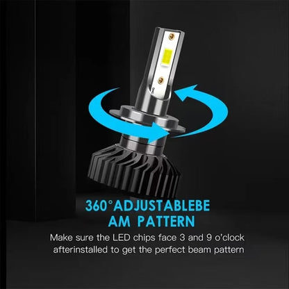 2X High Power H7 H4 LED Car Headlight Bulbs 30000LM CSP COB 6000K Cooling Fan CANBUS Compatible