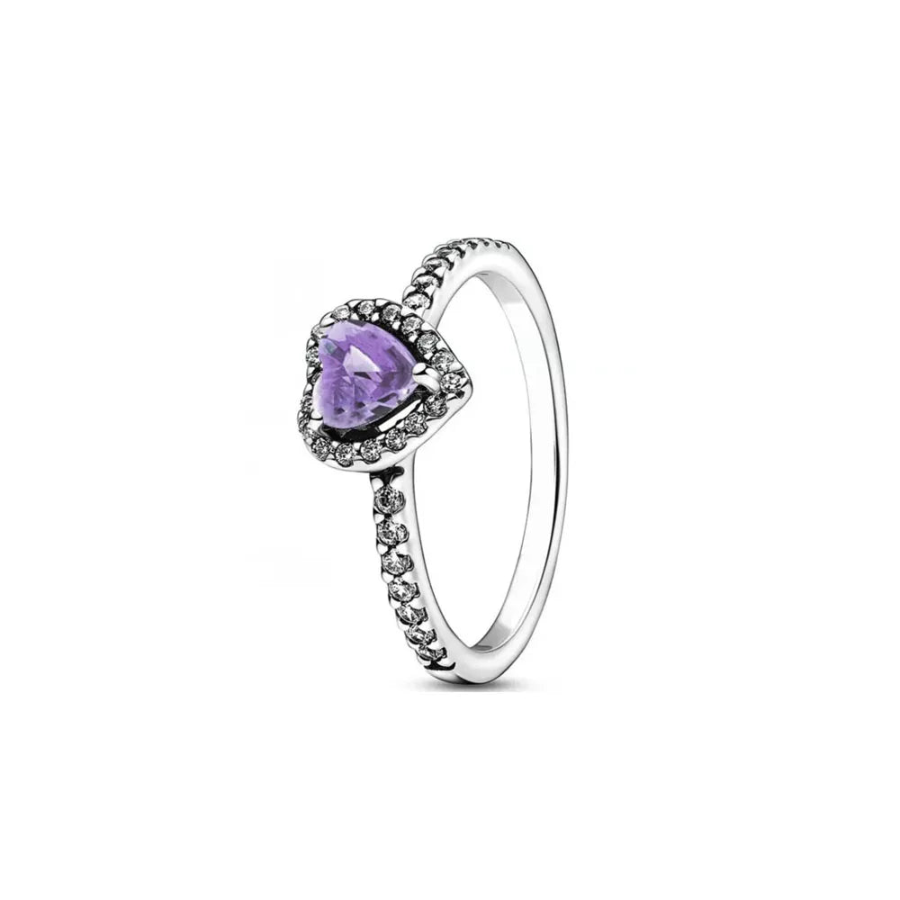 Valentine's Day 925 Sterling Silver Moonstone Heart Ring for Women P2104