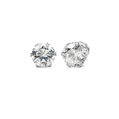 2PC Magnetic Clip-On Zircon Earrings for Unisex Easy Wear Punk Style Non-Piercing Jewelry
