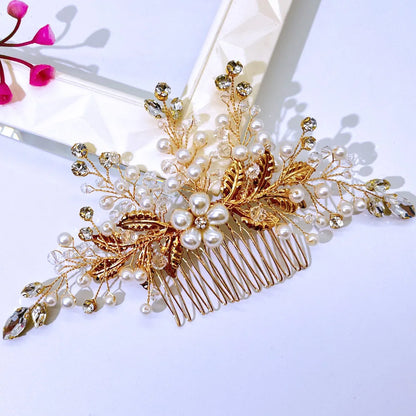 Elegant Crystal Bridal Hair Comb Silver Gold Wedding Headpiece for Women