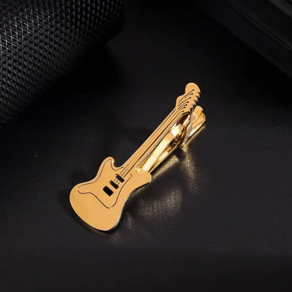 Creative Treble Clef Guitar Tie Clip for Men Titanium Steel Music Accessory Style 11