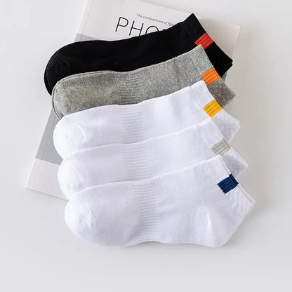 5 Pairs Fashionable Cloth Standard Boat Socks For Men