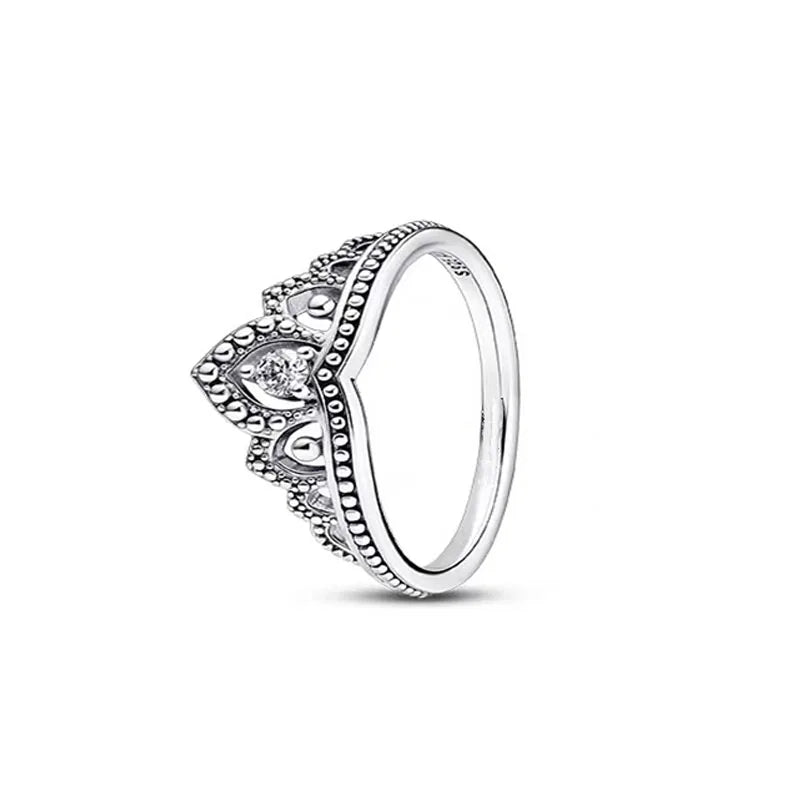 Valentine's Day 925 Sterling Silver Moonstone Heart Ring for Women P1211