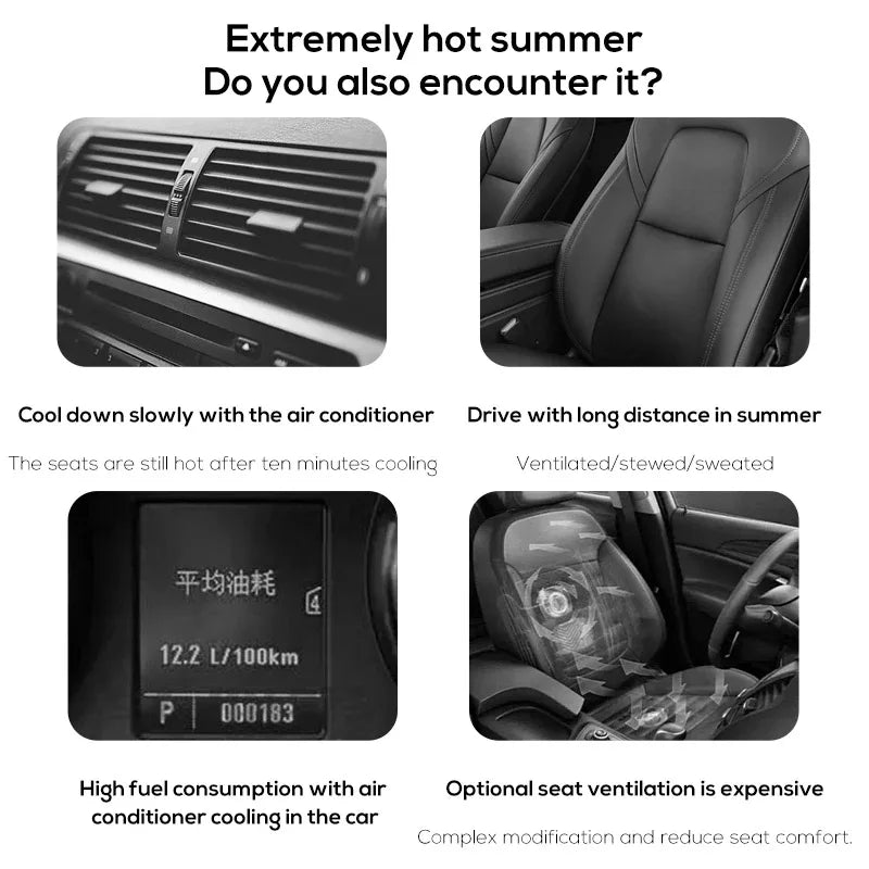 Car Rear Seat Headrest Cooling Fan Electric 3-Speed Mini Fan