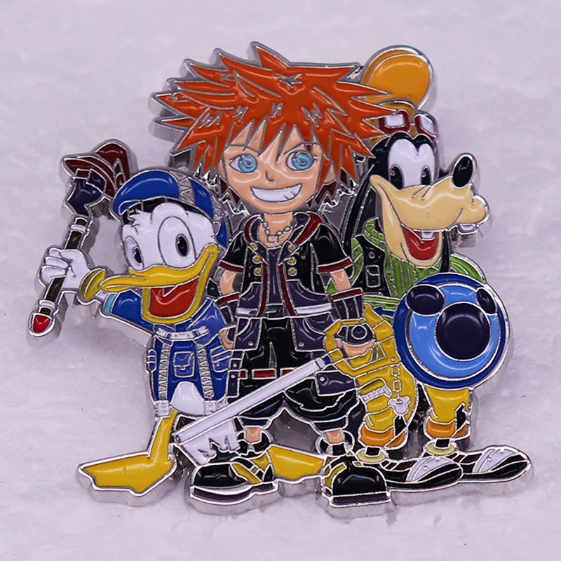 Disney Kingdom Hearts Animal Metal Lapel Pins for Backpacks and Fashion Accessories