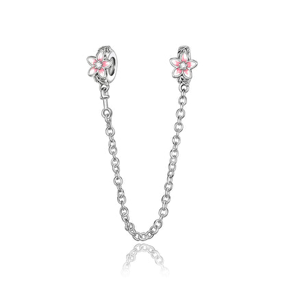 925 Sterling Silver Clover Daisy Star Moon Pavé Safety Chain Bow Necklace and Bracelet Set Luxury Fine Jewelry for Women