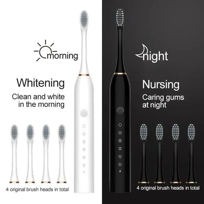 Electric Ultrasonic Toothbrush Six Speed Mode USB Charging Set