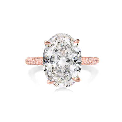 Luxury 925 Sterling Silver Oval Square Simulated Diamond Engagement and Wedding Ring for Women